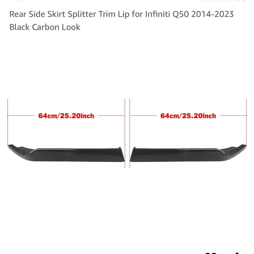 2014-2023 Infiniti Q50 Rear Side Skirts Rear Spats - Picture 7 of 7